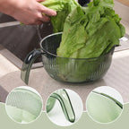 Rice Washing Bowl Fine Mesh Strainer & Ergonomic Handle