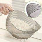 Rice Washing Bowl Fine Mesh Strainer & Ergonomic Handle