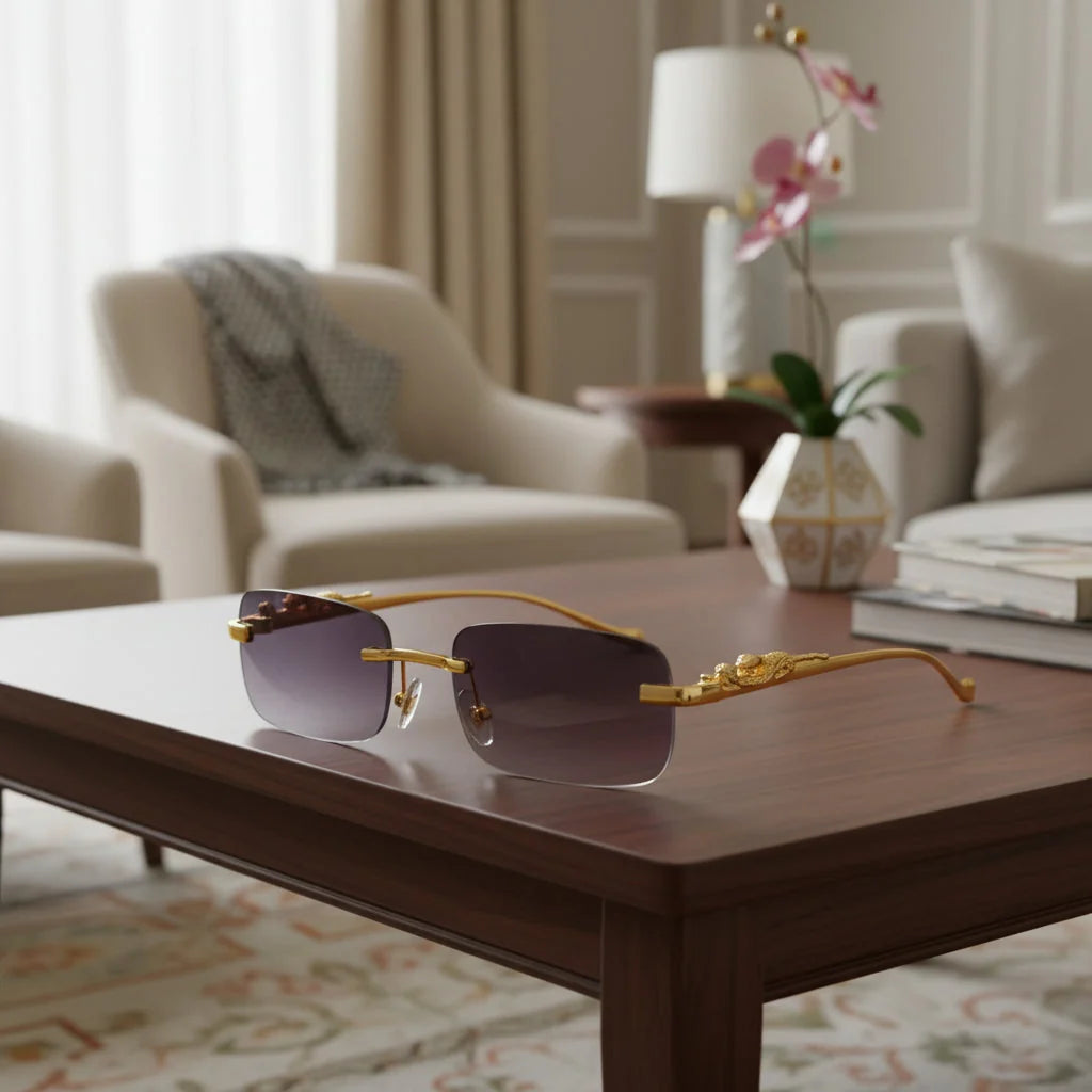 Rimless Sunglasses UV400 Polycarbonate Lenses