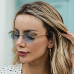 Rimless Sunglasses UV400 Polycarbonate Lenses