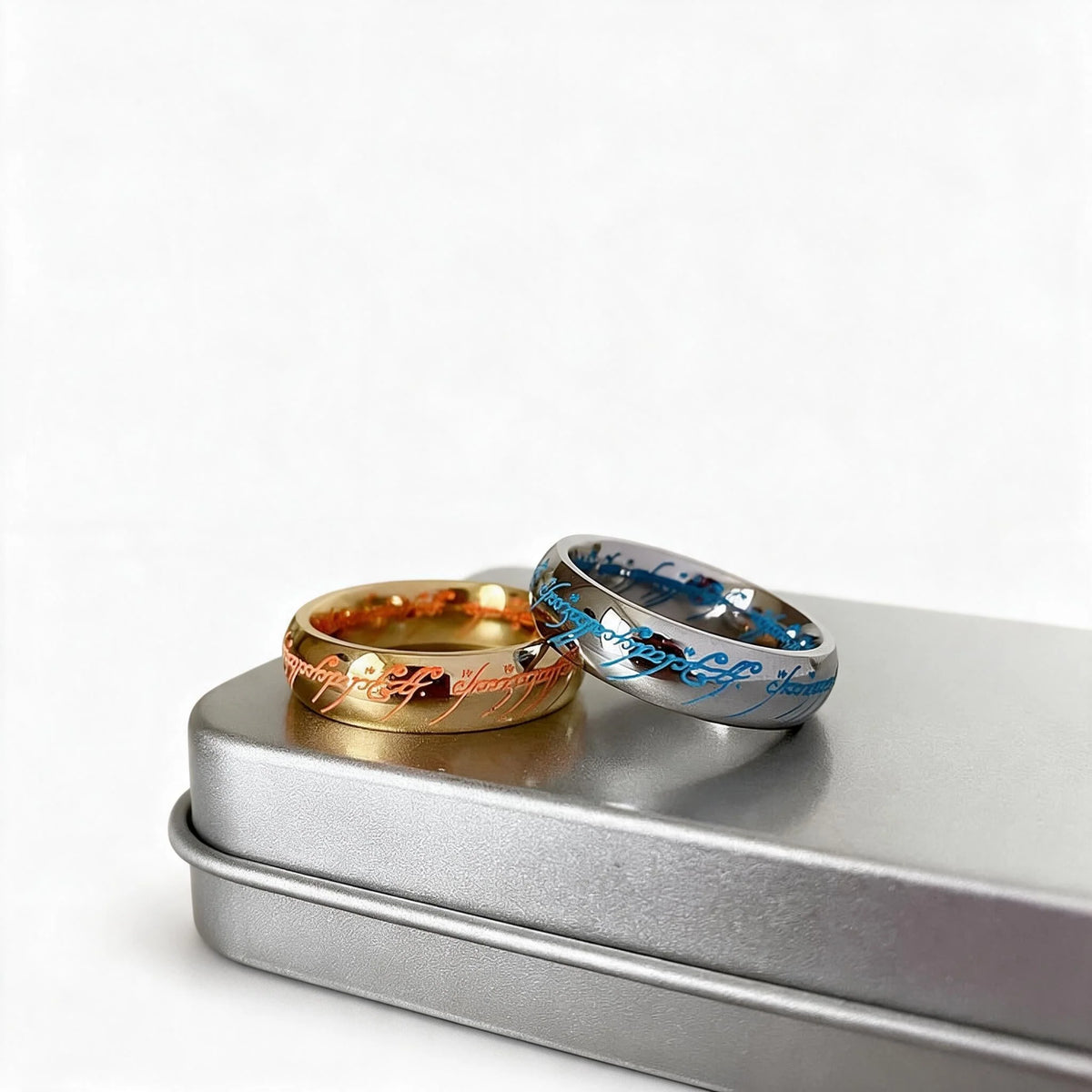 Ring Engraved Elvish Runes Glow In The Dark