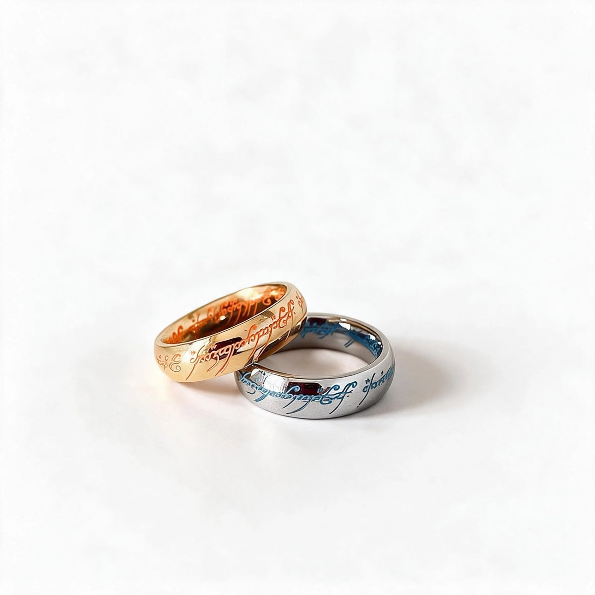 Ring Engraved Elvish Runes Glow In The Dark