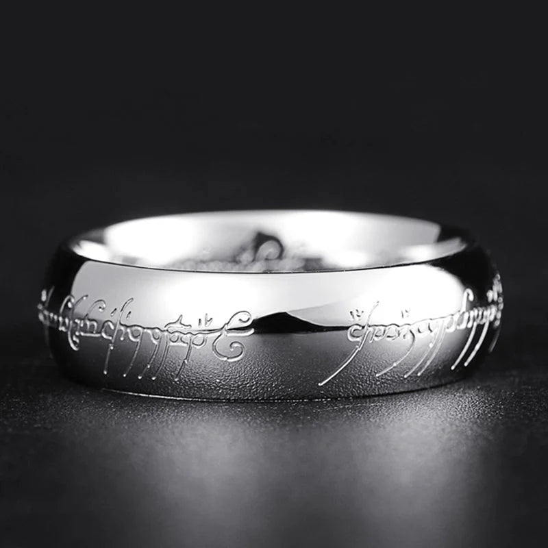 Ring Engraved Elvish Runes Glow In The Dark