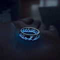 Ring Engraved Elvish Runes Glow In The Dark