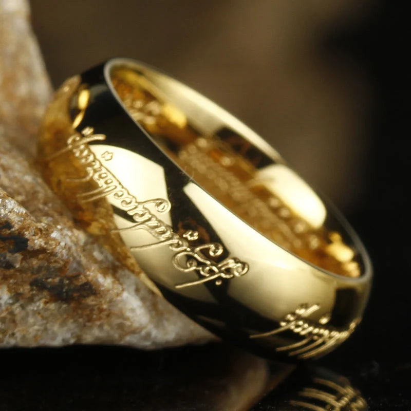 Ring Engraved Elvish Runes Glow In The Dark