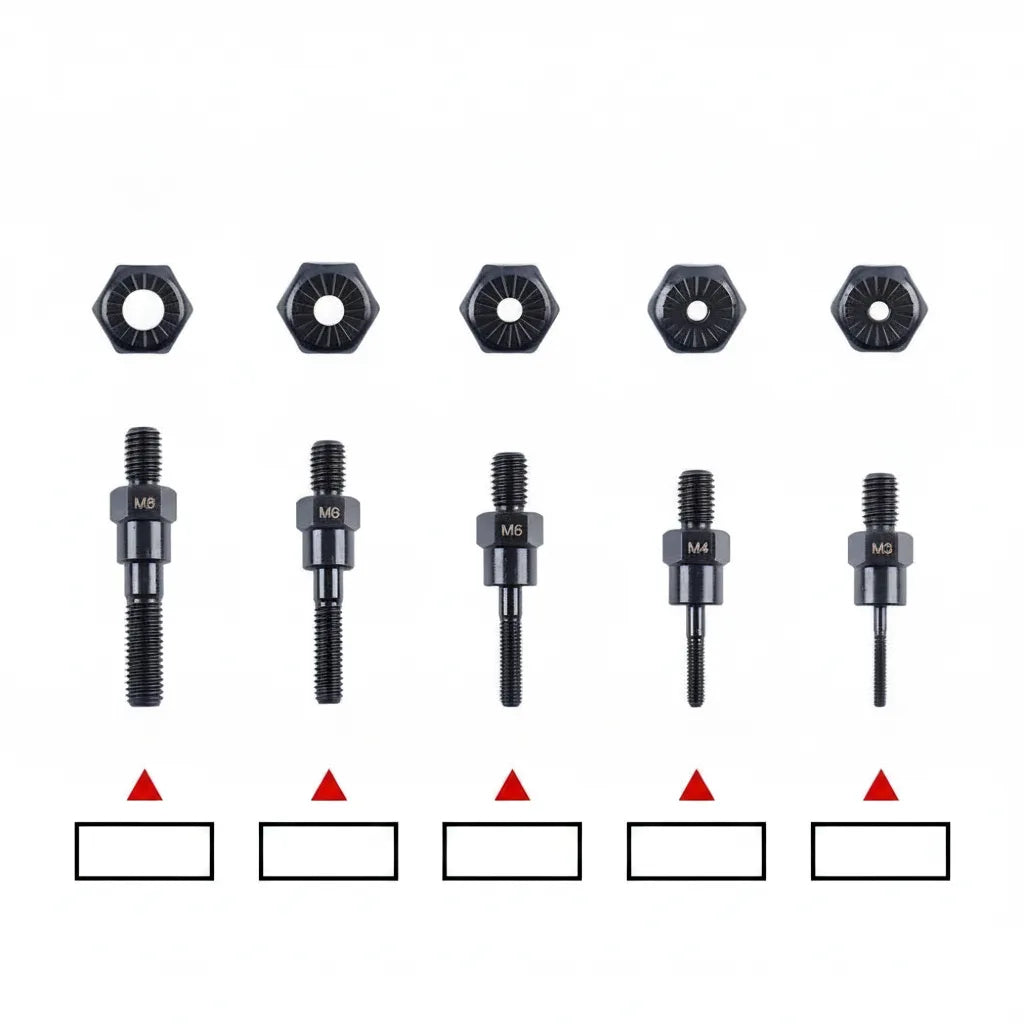 Rivet Nut Adapter Interchangeable M3 To M8 Mandrels