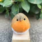 Robin Figurine Hand-Carved Geometric Wood