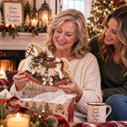 Rocking Horse Christmas Decoration Bells & Checked Ribbon