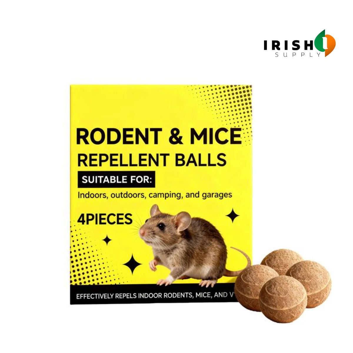 Rodent Repellent Balls Peppermint & Cinnamon Plant-Based Set of 4