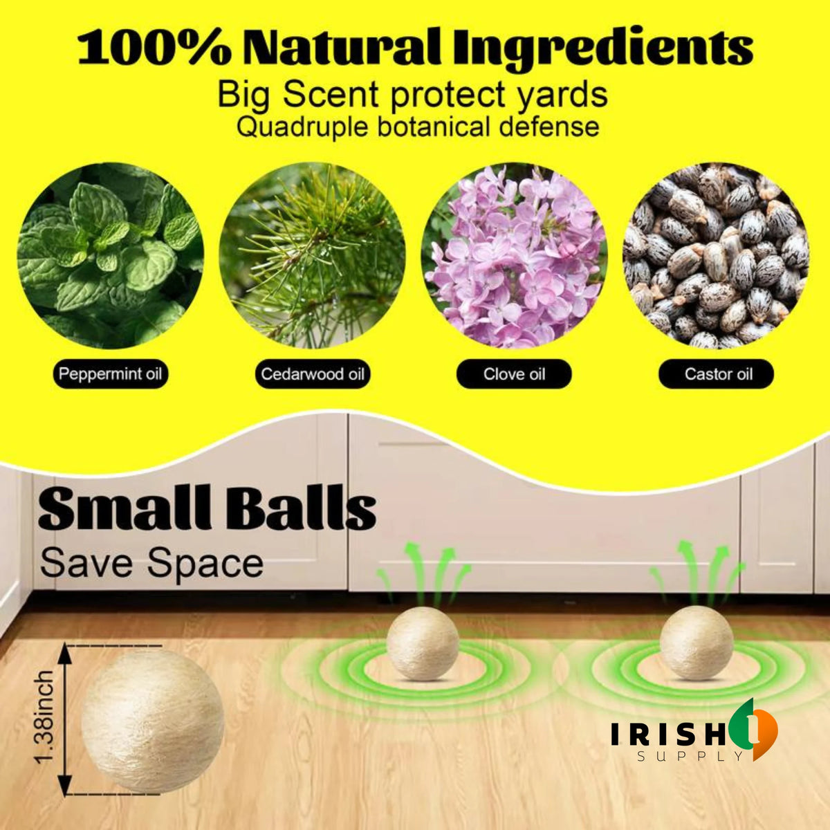 Rodent Repellent Balls Peppermint & Cinnamon Plant-Based Set of 4