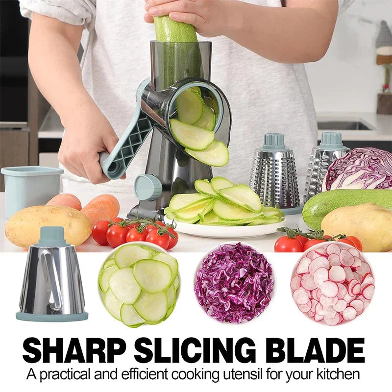 Rotary Grater Interchangeable Steel Drums Suction Cup Base