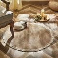 Round Jute Rug Handwoven Reversible Low-Shedding