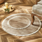Round Jute Rug Handwoven Reversible Low-Shedding