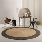 Round Jute Rug Handwoven Reversible Low-Shedding