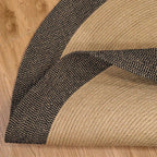 Round Jute Rug Handwoven Reversible Low-Shedding