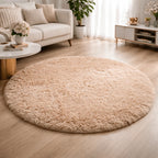 Round Plush Rug High-Pile Soft 2-Inch Profile
