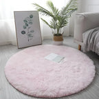 Round Plush Rug High-Pile Soft 2-Inch Profile