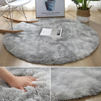 Round Plush Rug High-Pile Soft 2-Inch Profile