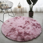 Round Plush Rug High-Pile Soft 2-Inch Profile