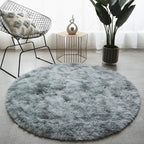 Round Plush Rug High-Pile Soft 2-Inch Profile