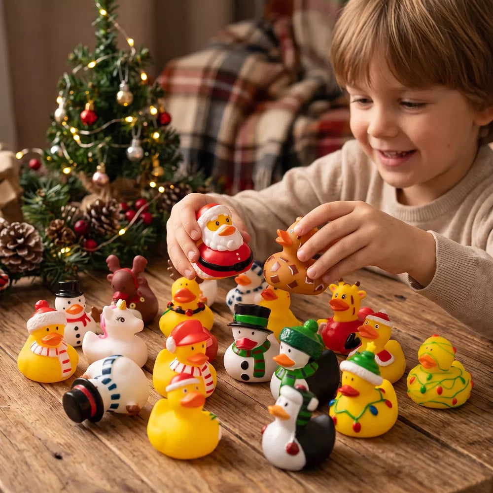 Rubber Duck Advent Calendar 24 Floating Squeak Toys BPA-Free Plastic
