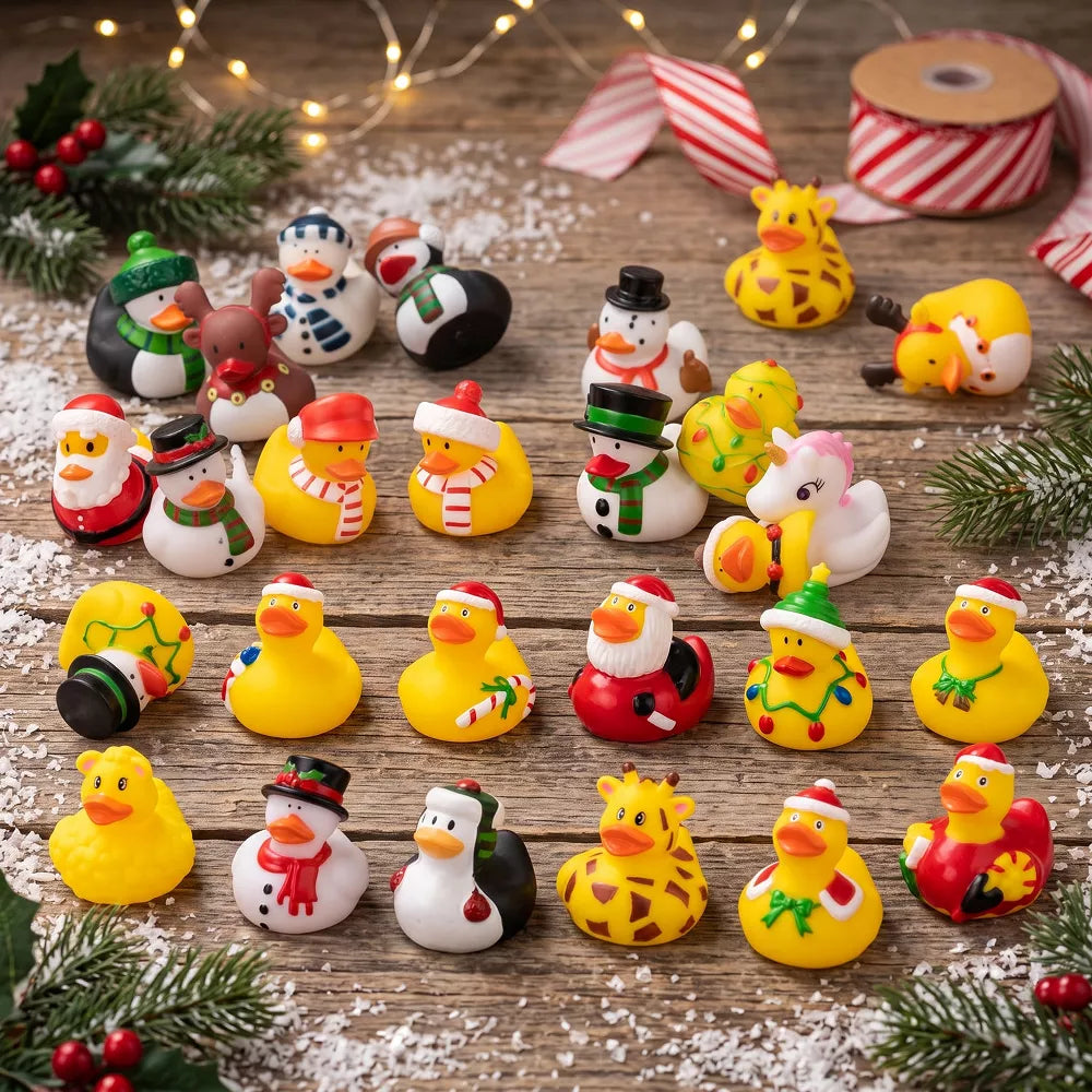 Rubber Duck Advent Calendar 24 Floating Squeak Toys BPA-Free Plastic