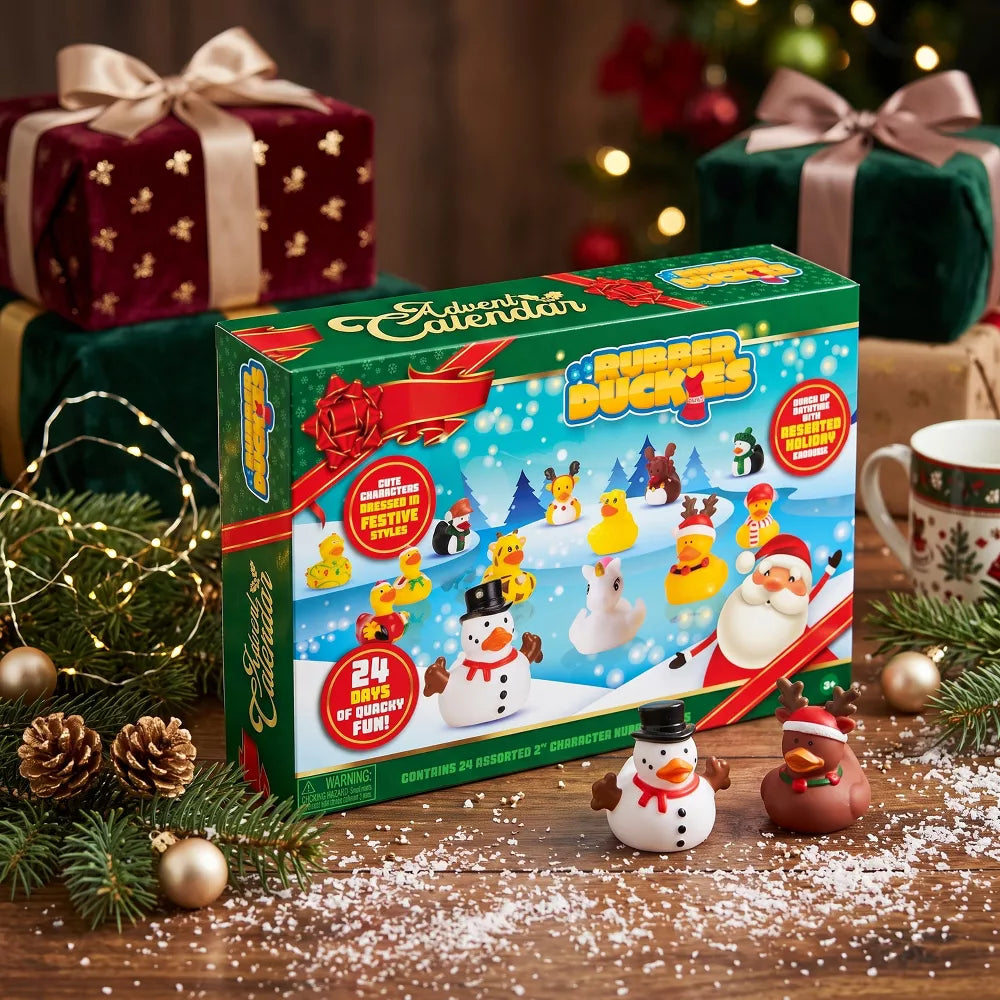 Rubber Duck Advent Calendar 24 Floating Squeak Toys BPA-Free Plastic