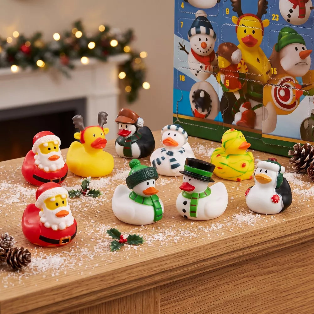 Rubber Duck Advent Calendar 24 Floating Squeak Toys BPA-Free Plastic