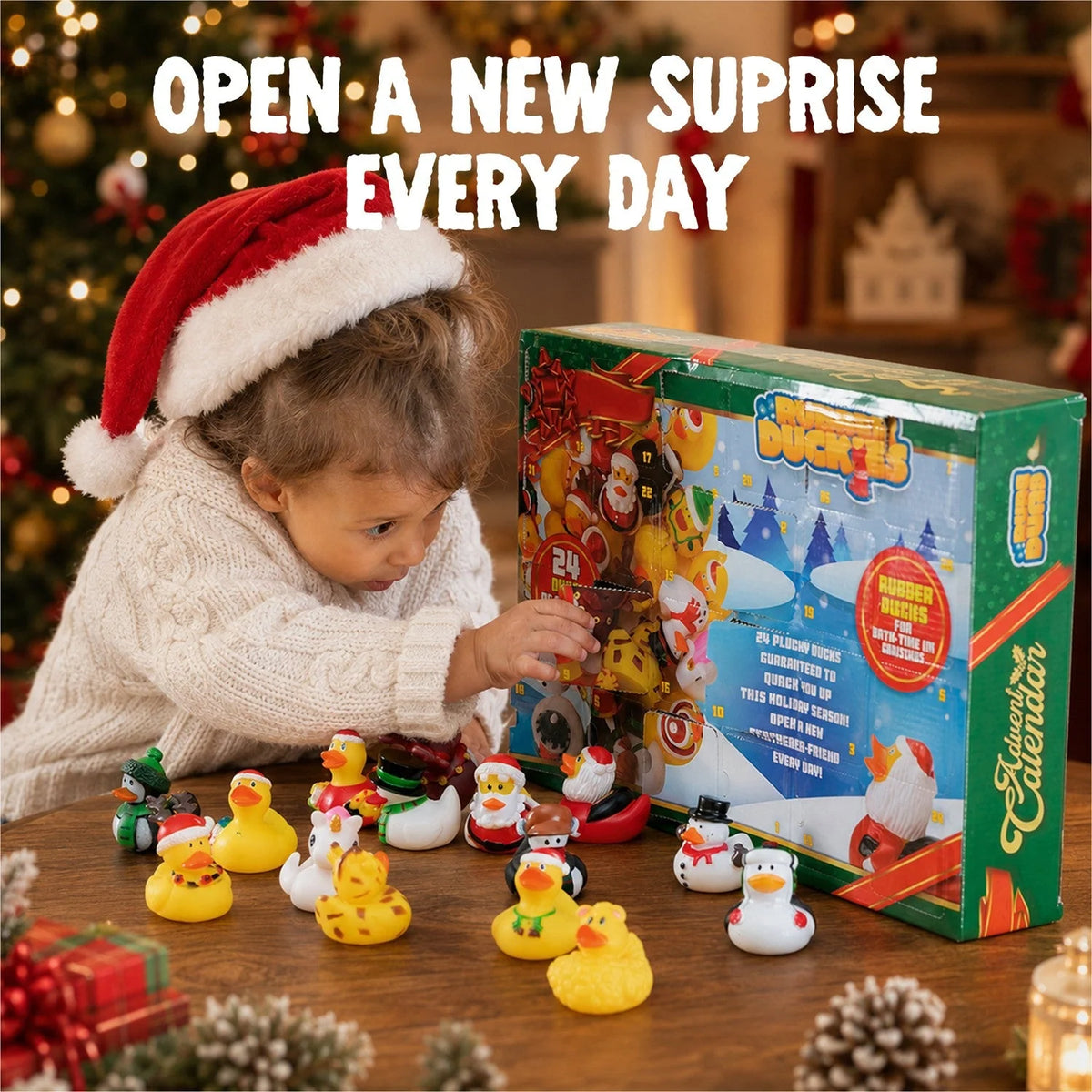 Rubber Duck Advent Calendar Floating Set of 24 Holiday Designs