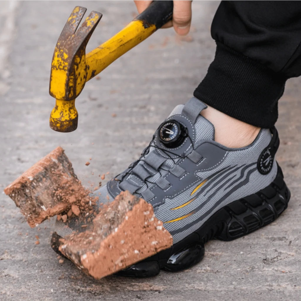 Safety Shoes Wide Toe Cap Slip-Resistant Sole Breathable Textile