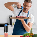 Salt & Pepper Grinder Set One-Handed USB Rechargeable LED