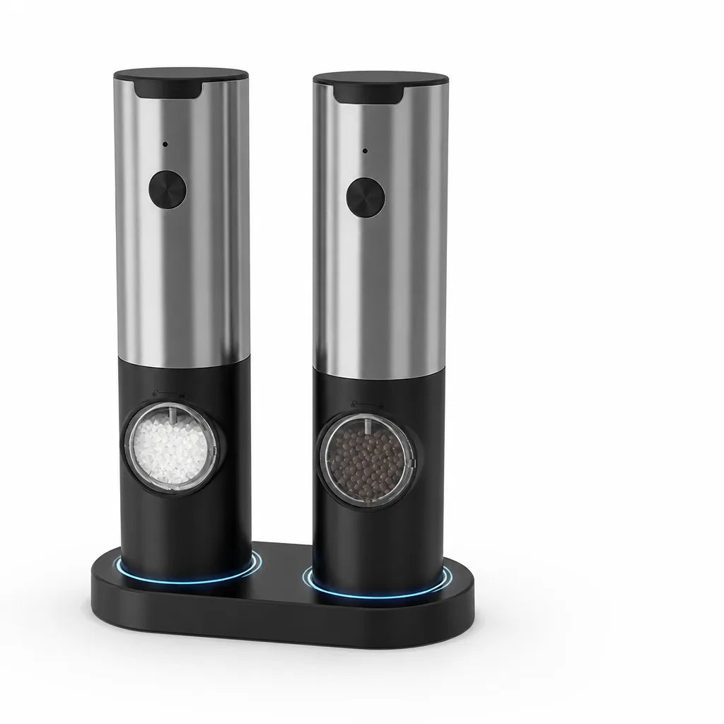 Salt & Pepper Grinder Set Rechargeable One-Handed Adjustable Grind