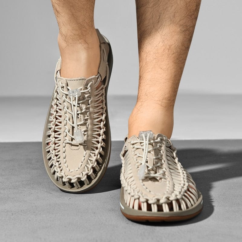 Sandals Braided Upper Breathable Flexible Rubber Sole