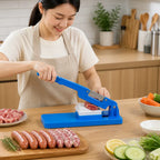 Sausage Stuffer Hand-Operated Lever Stainless Steel Blade & Removable Nozzles
