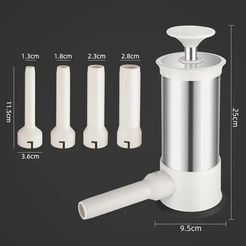 Sausage Stuffer Stainless Steel Hand Lever Set of 4 Tubes