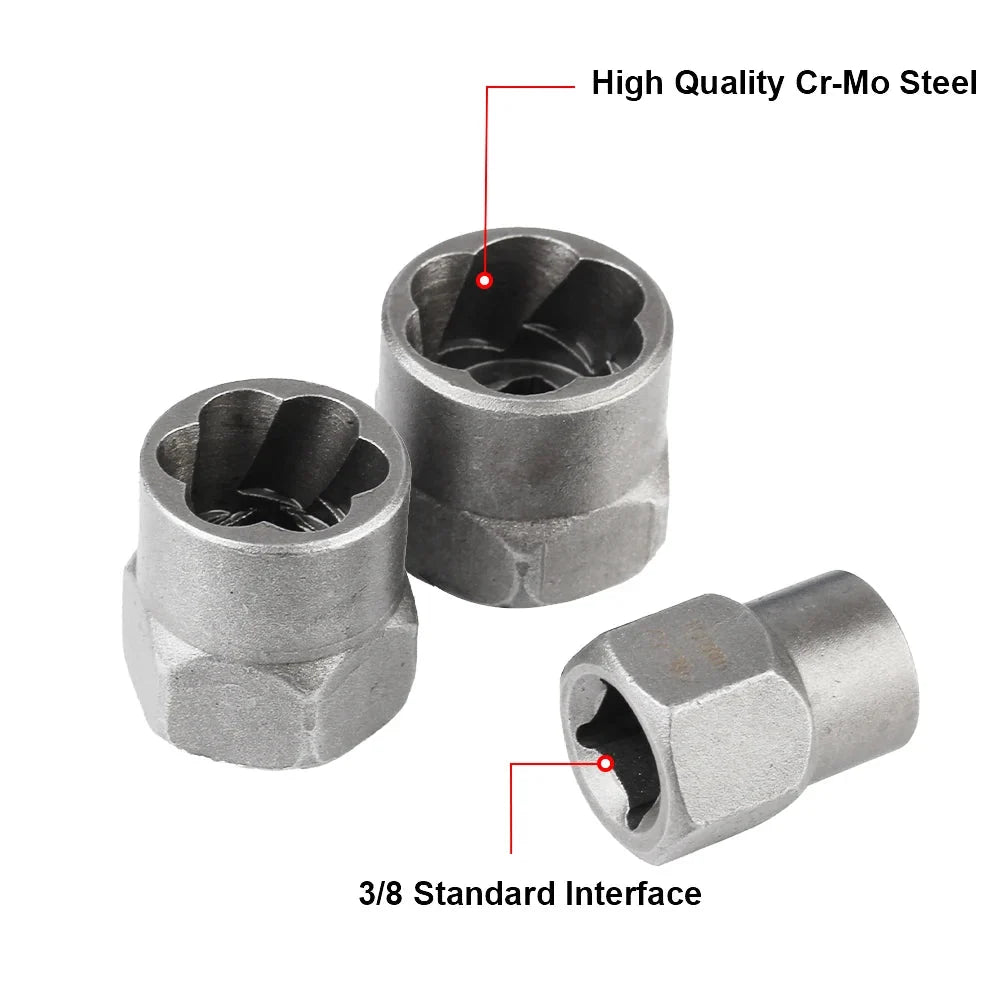 Screw Extractor Set Chrome-Molybdenum Steel Set of 14