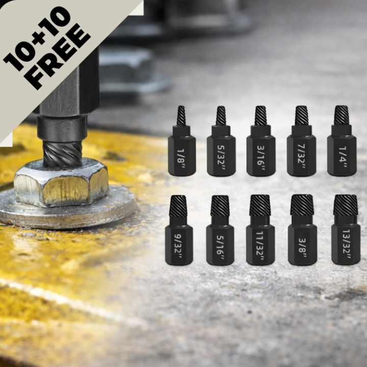 Screw Extractor Set Left-Hand Spiral 20-Piece