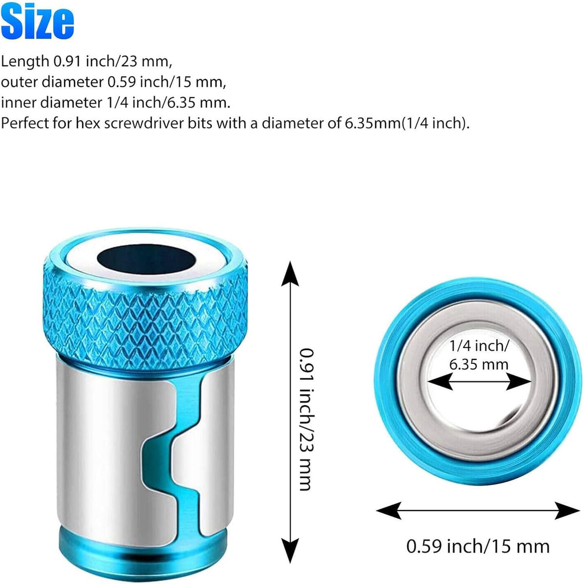 Screwdriver Bit Holder Magnetic Tip & Adjustable Depth Ring