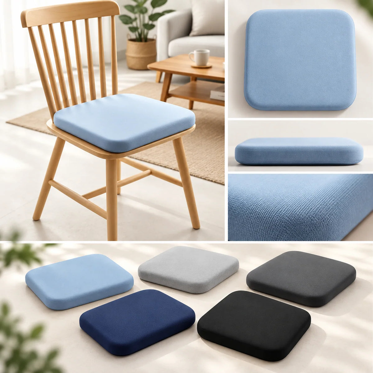 Seat Cushion Memory Foam Contoured Ergonomic Support
