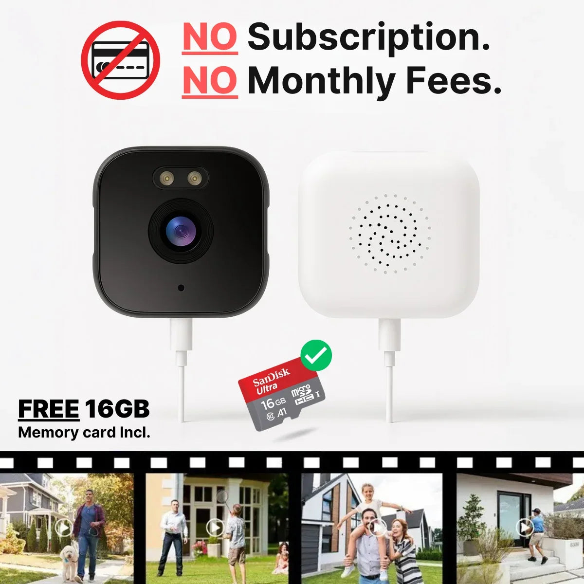 Security Camera 2K Window-Mounted Night Vision