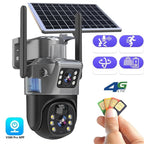Security Camera 4K Dual Lens Solar Powered