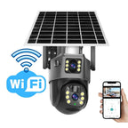 Security Camera 4K Dual Lens Solar Powered