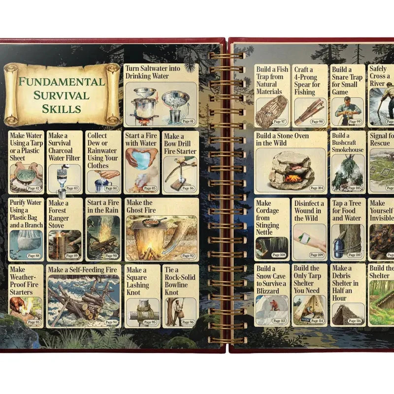 Self-Reliance Guide Book 200 Skills Spiral-Bound Hardcover