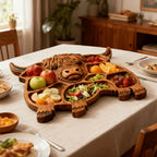 Serving Board Solid Wood Cow Design