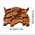Serving Board Solid Wood Cow Design