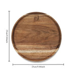 Serving Tray Acacia Wood Round Stackable & Easy-Clean
