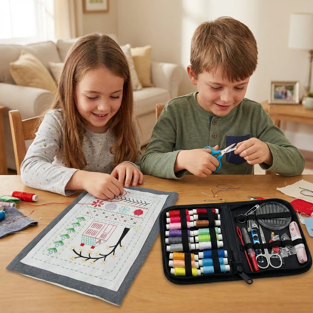 Sewing Craft Kit for Kids With Child-Safe Needles