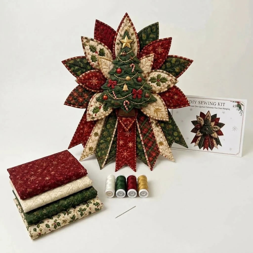 Sewing Kit Hand-Sewn Quilted Fabric Ready To Hang