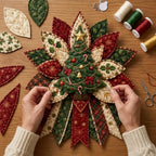 Sewing Kit Hand-Sewn Quilted Fabric Ready To Hang