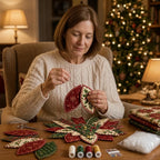 Sewing Kit Hand-Sewn Quilted Fabric Ready To Hang